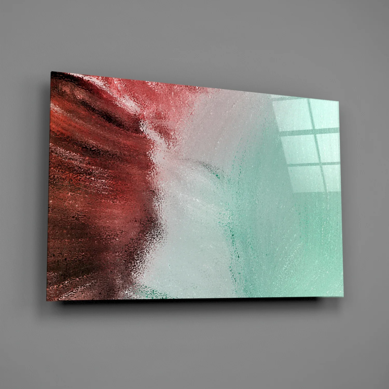 Green Abstract Pattern Glass Wall Art - Image 2