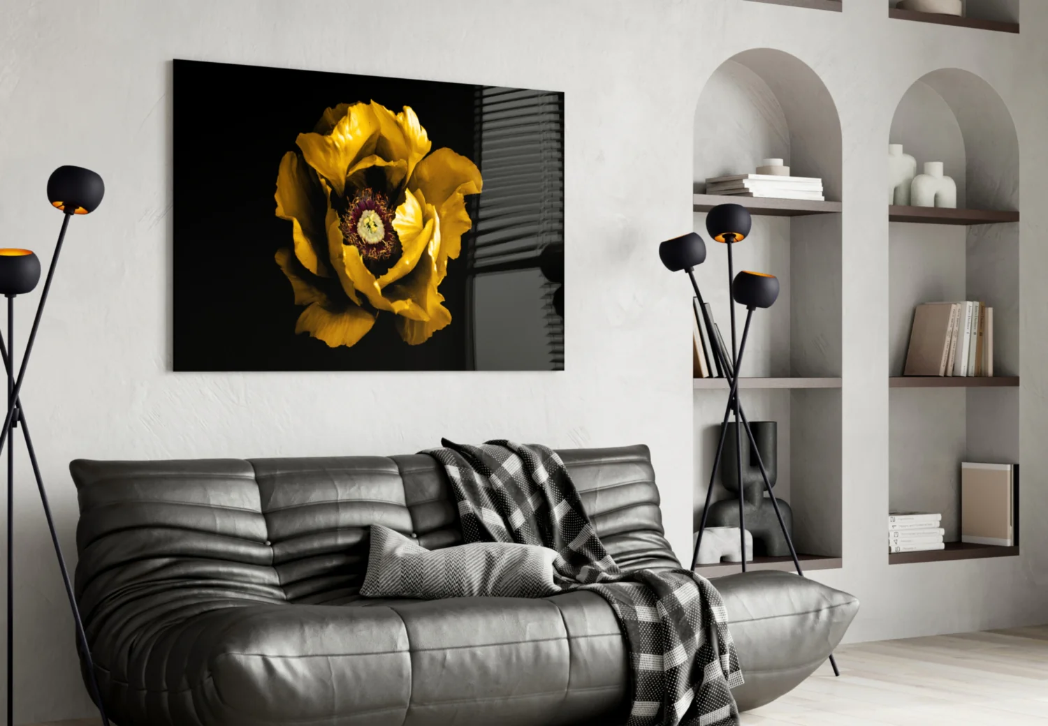 Yellow Flower Glass Wall Art - Image 4