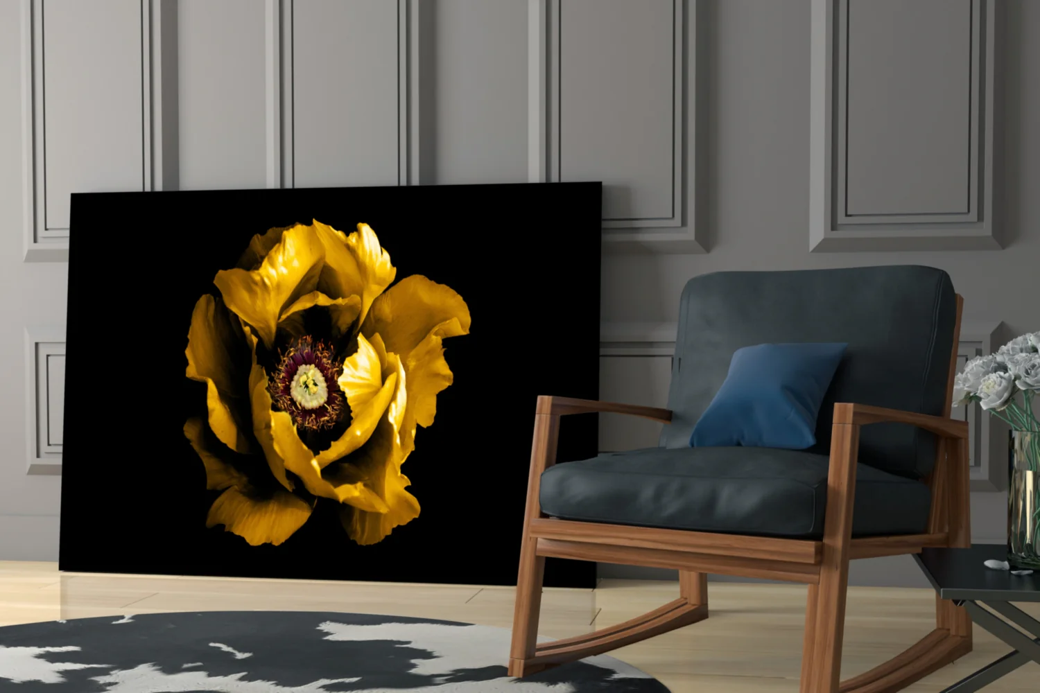 Yellow Flower Glass Wall Art - Image 6