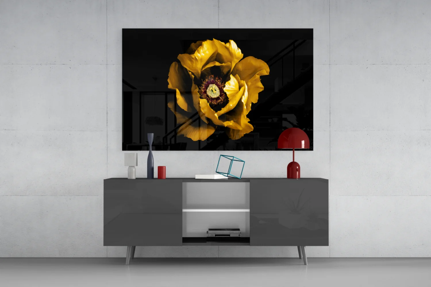 Yellow Flower Glass Wall Art - Image 8
