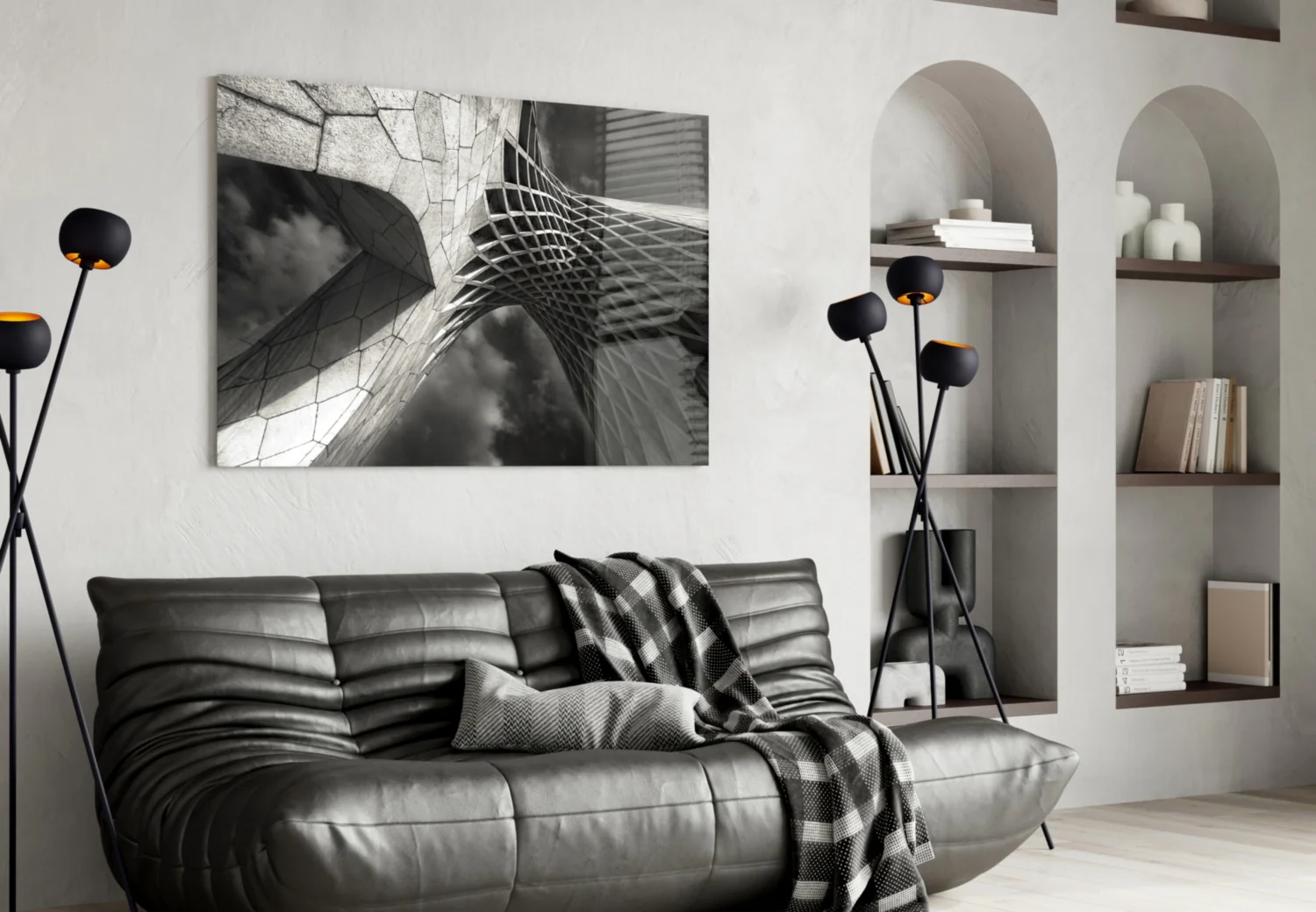 Interesting Architectural Glass Wall Art - Image 4