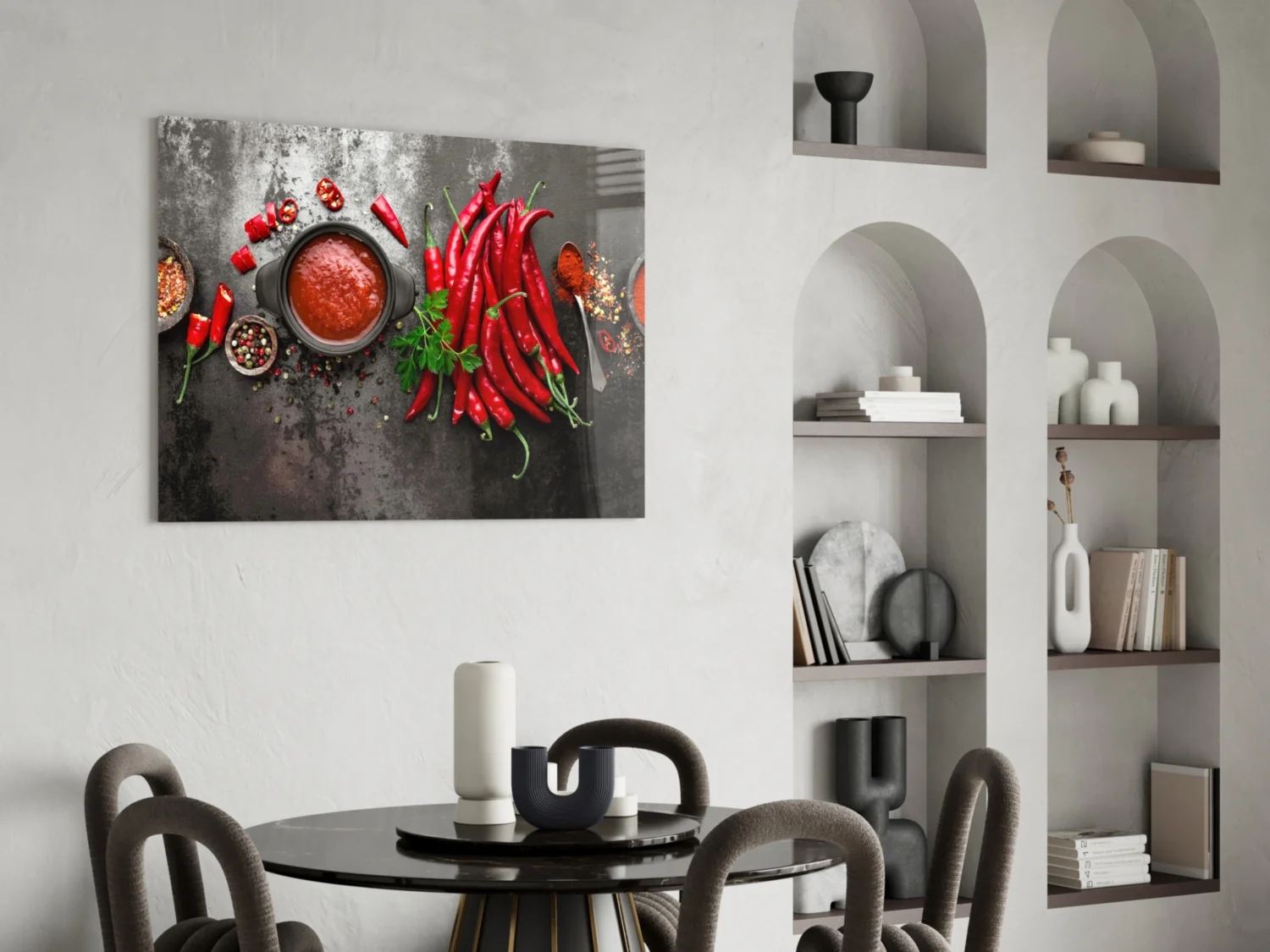 Red Peppers Glass Wall Art - Image 5