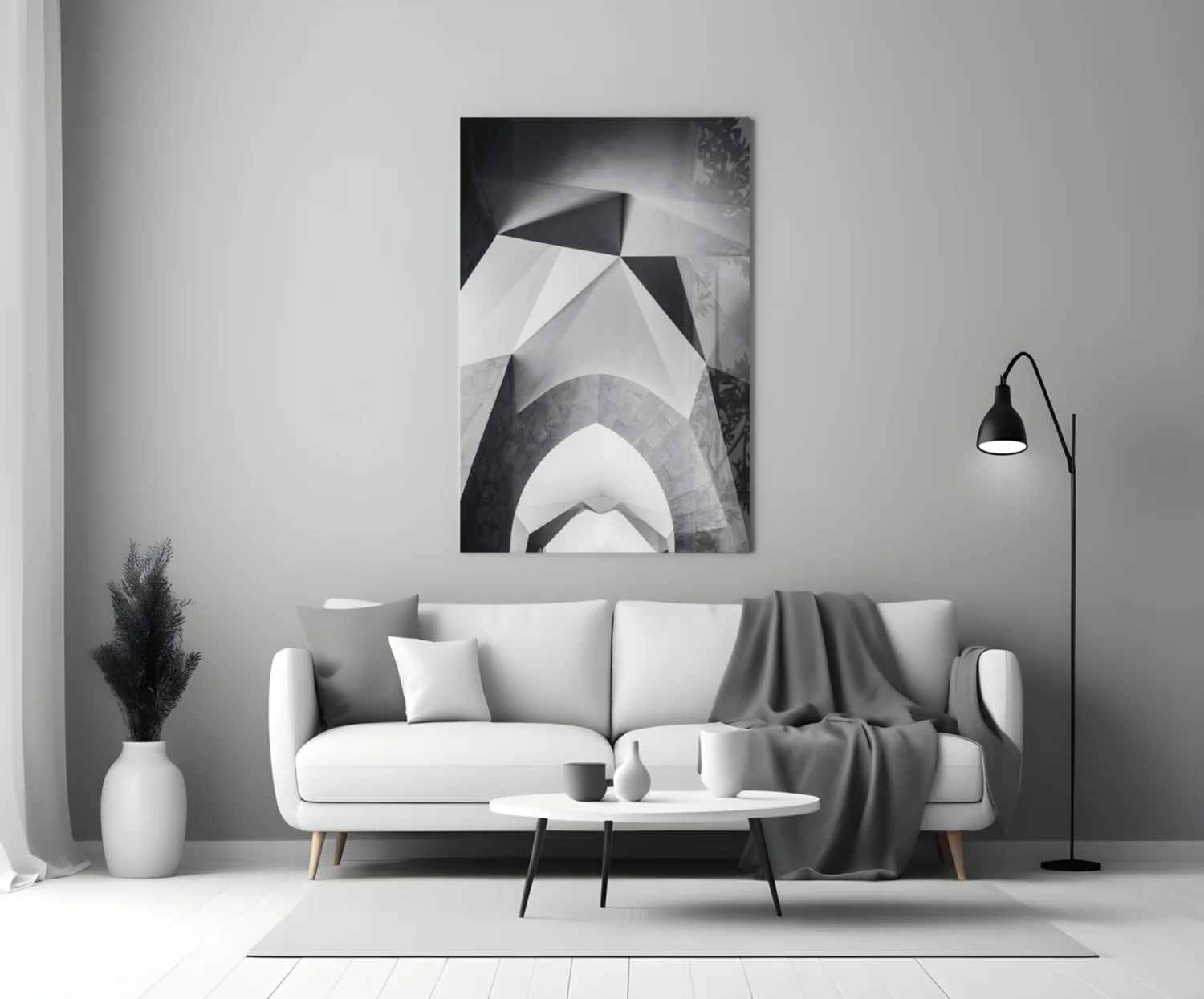 Architectural Geometric Shapes Glass Wall Art - Image 3