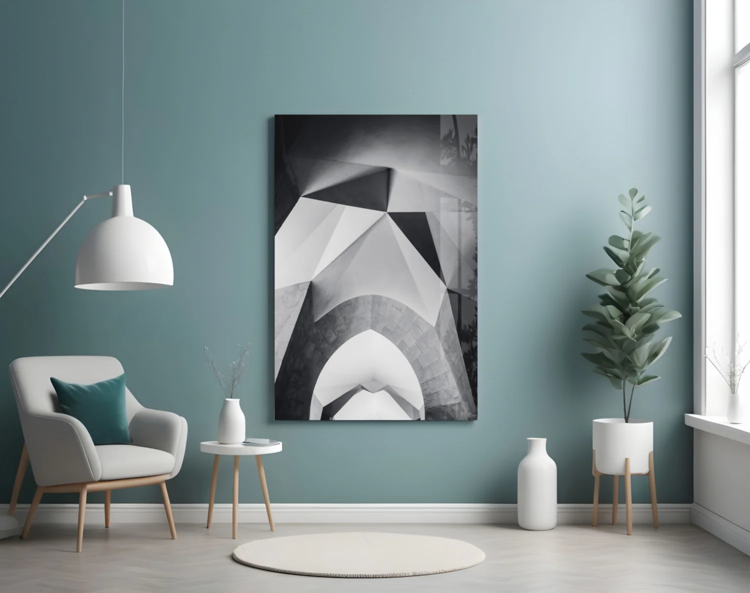 Architectural Geometric Shapes Glass Wall Art - Image 4