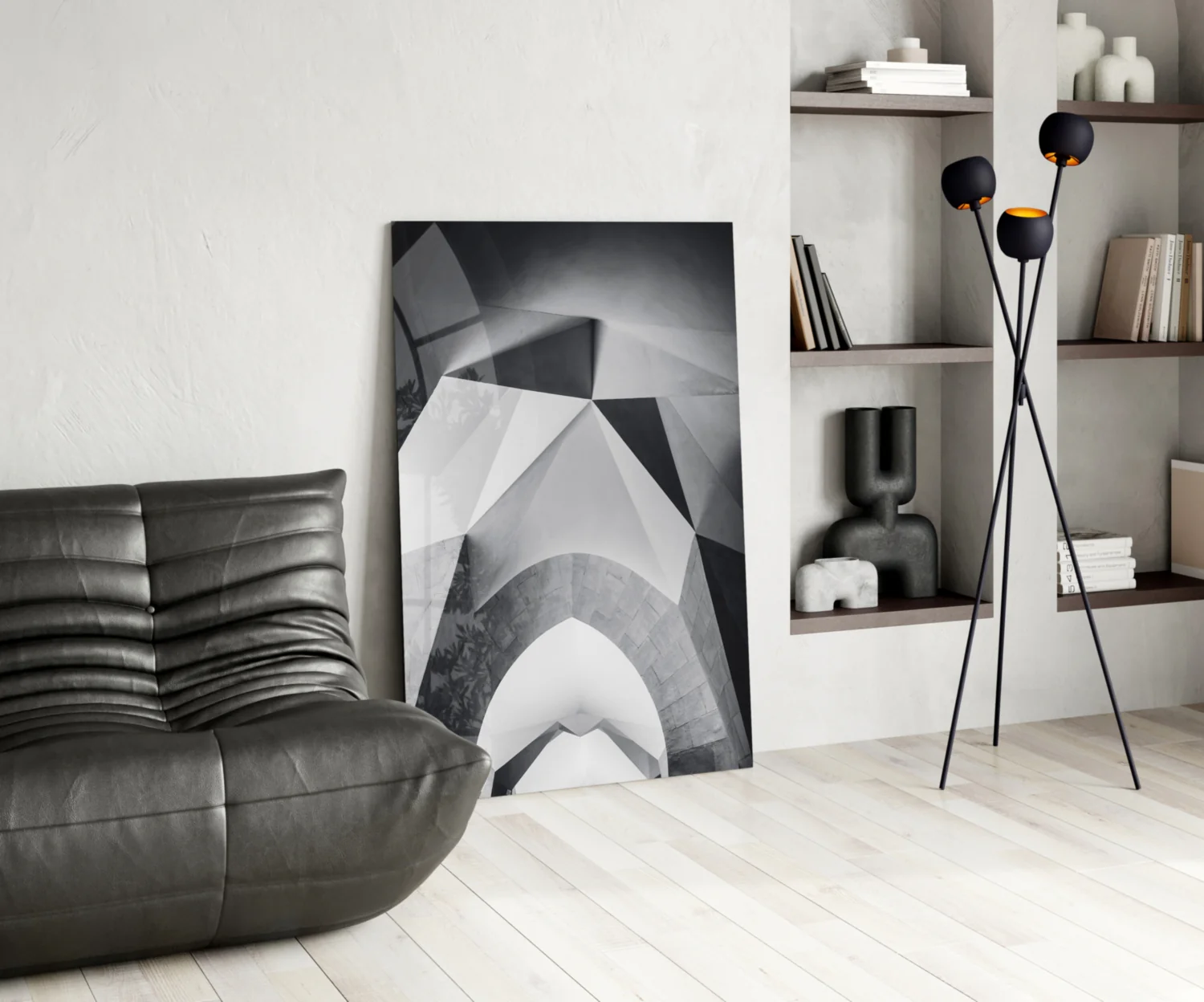 Architectural Geometric Shapes Glass Wall Art - Image 5