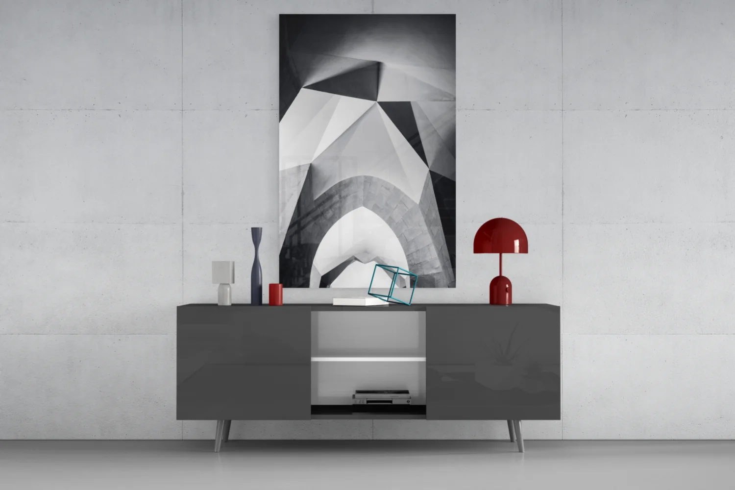 Architectural Geometric Shapes Glass Wall Art - Image 8