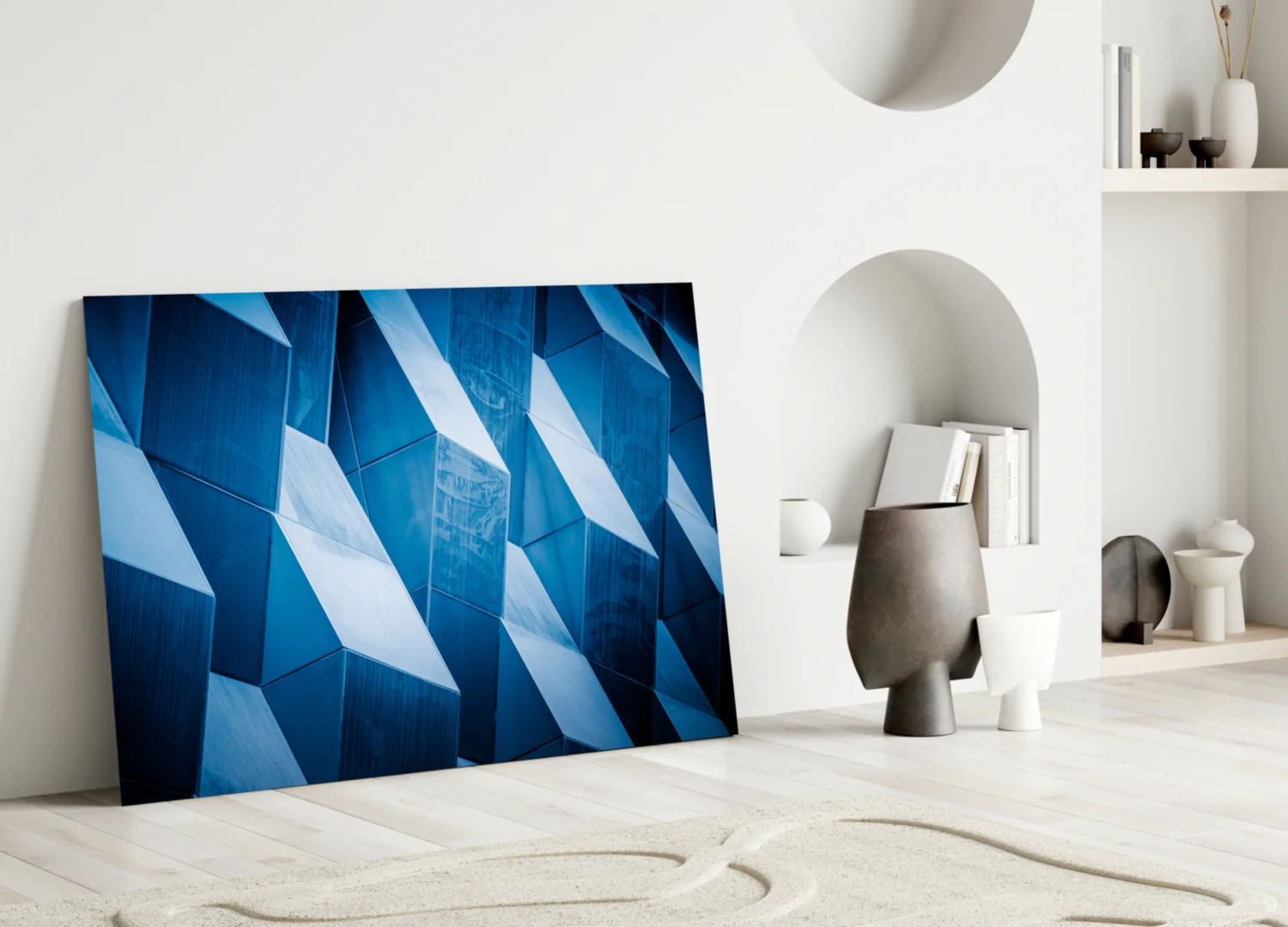 Architectural Geometric Shapes Glass Wall Art - Image 3