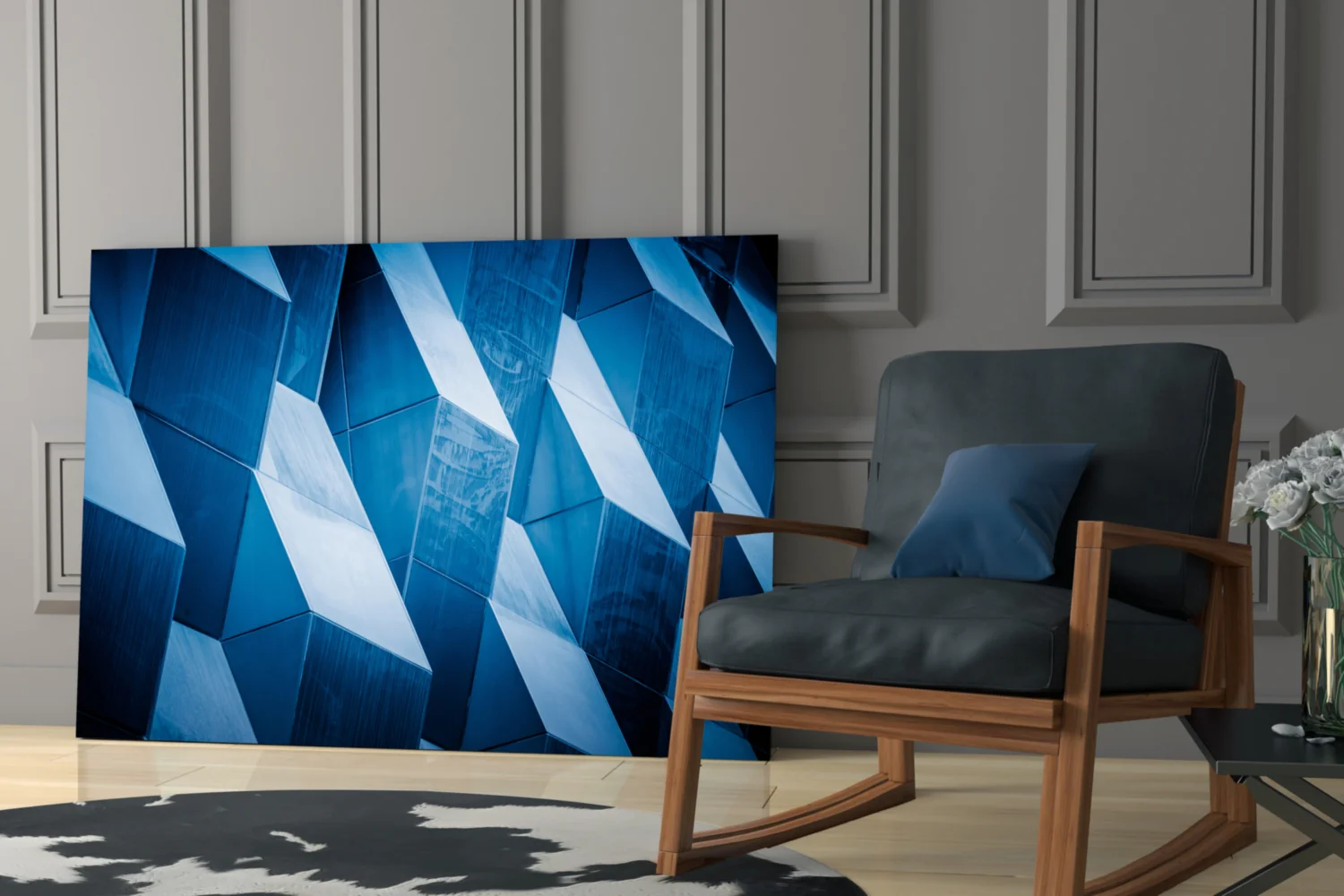 Architectural Geometric Shapes Glass Wall Art - Image 6