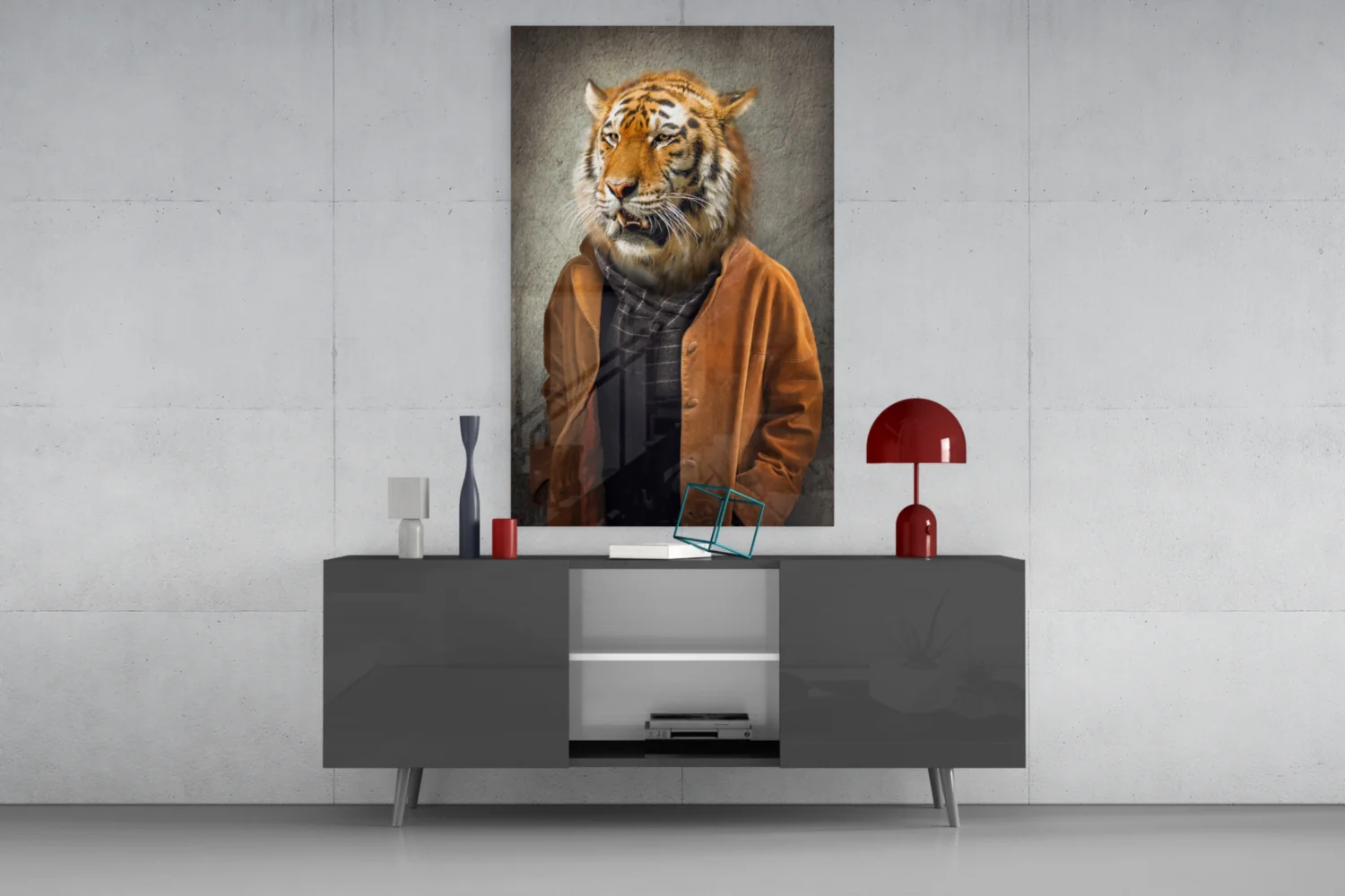Tiger Head Glass Wall Art - Image 8