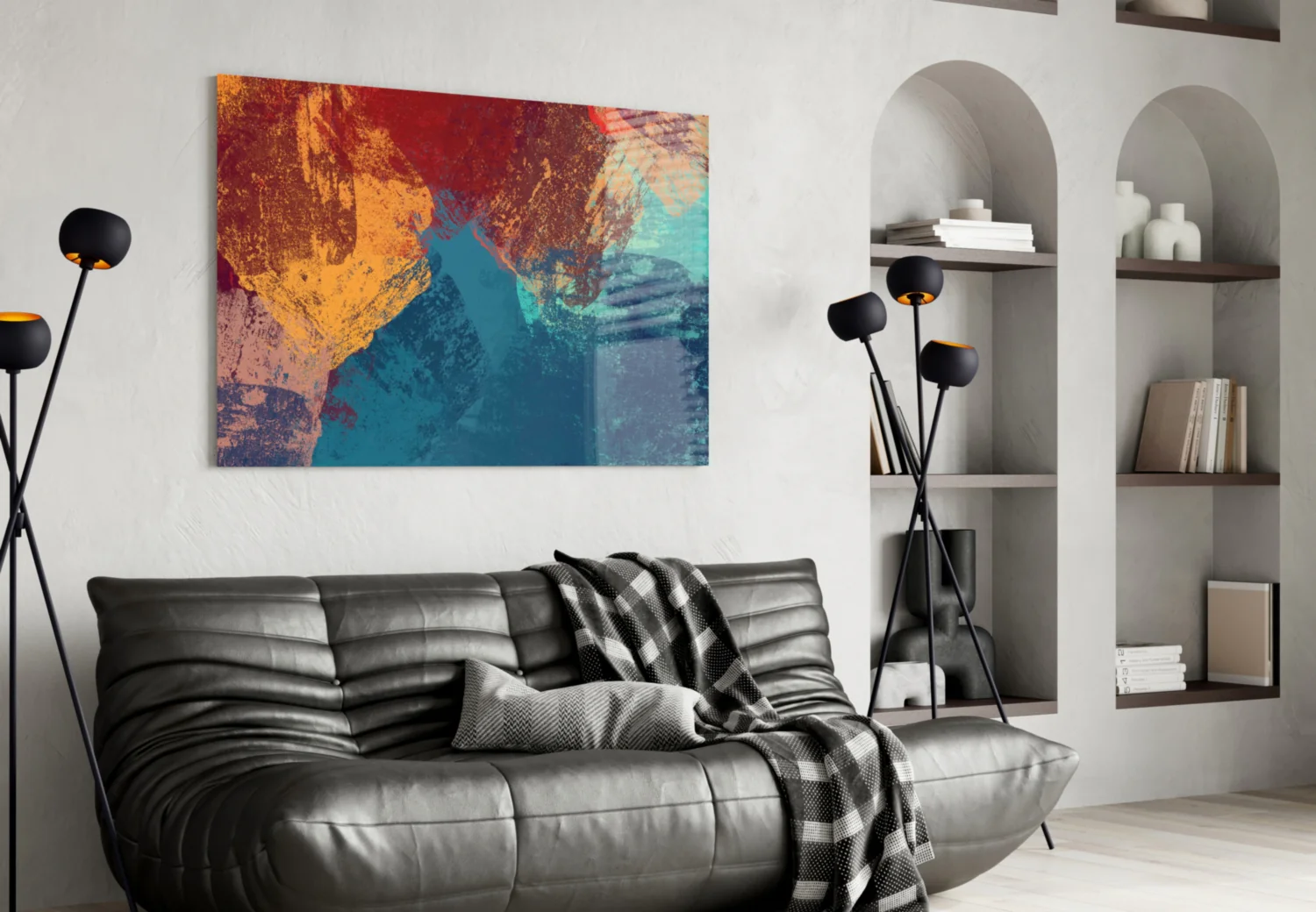 Abstract Colors Glass Wall Art - Image 4