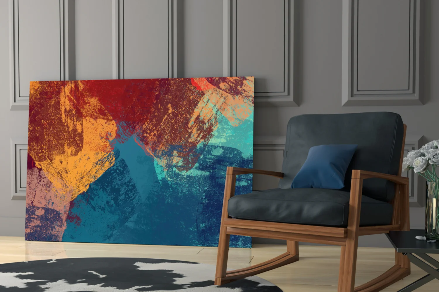 Abstract Colors Glass Wall Art - Image 6