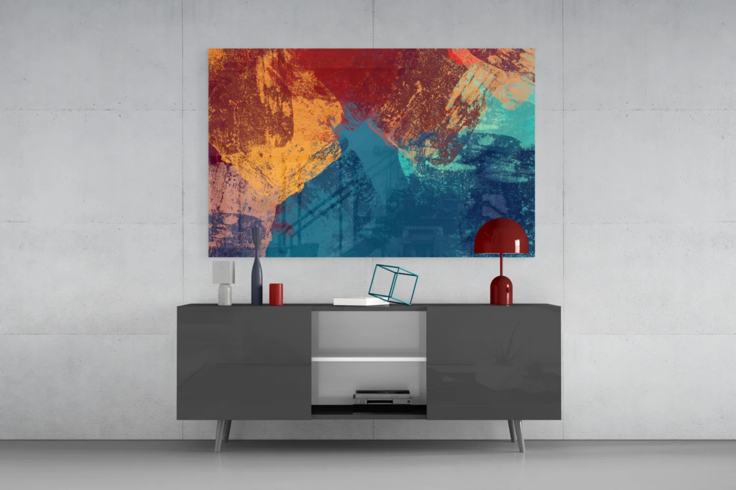 Abstract Colors Glass Wall Art - Image 8