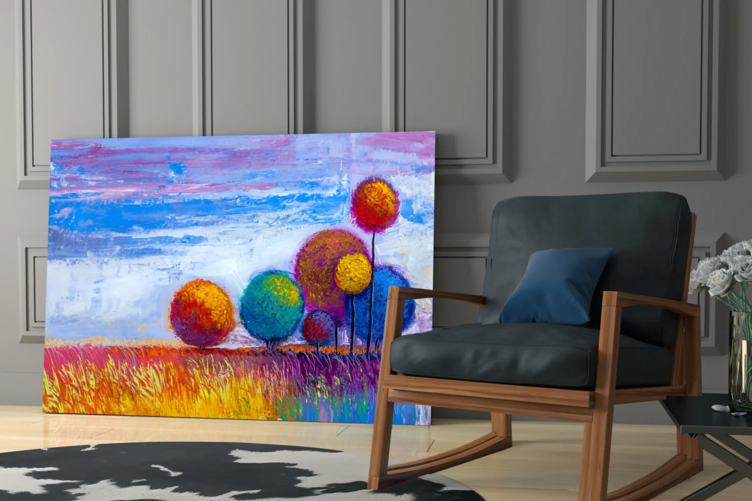 Colorful Trees Glass Wall Art - Image 6