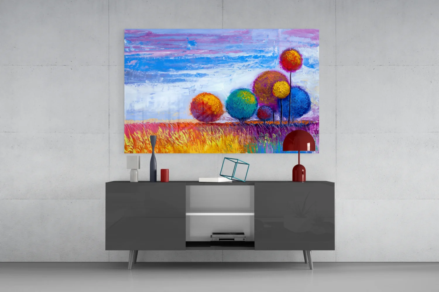 Colorful Trees Glass Wall Art - Image 8
