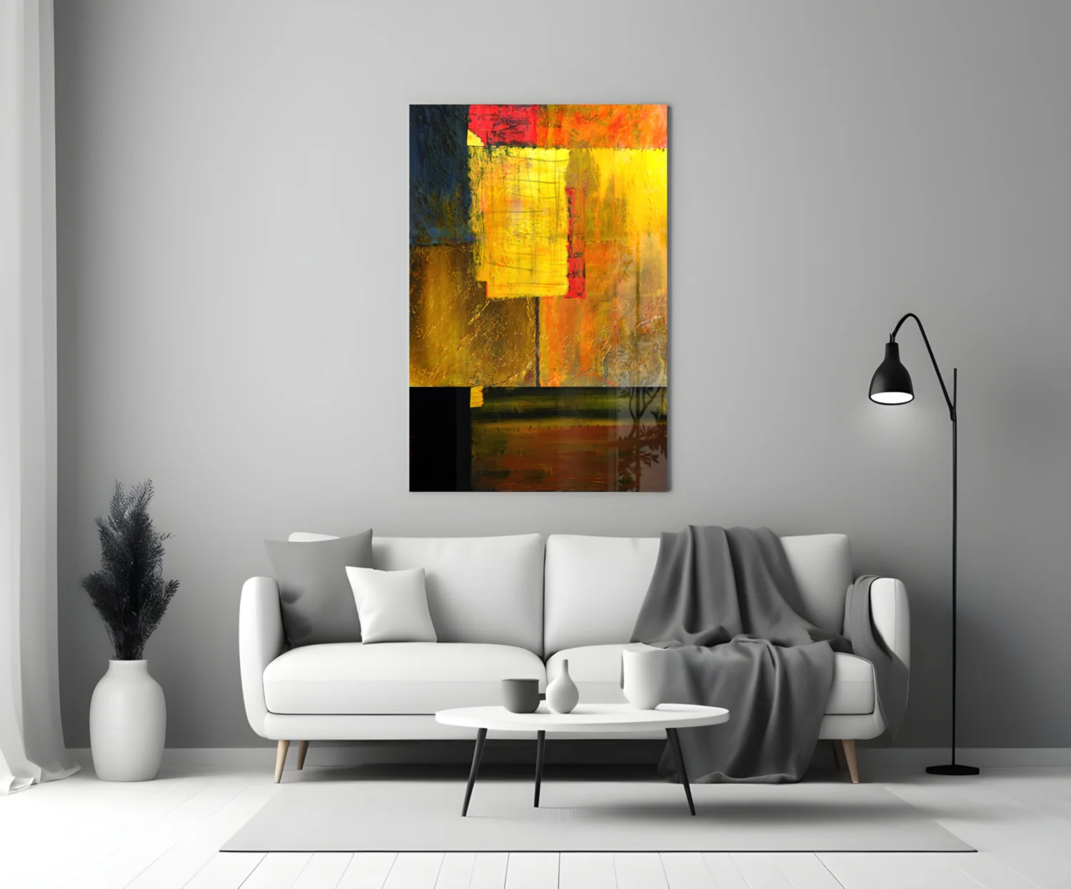 Abstract Colors Glass Wall Art - Image 3