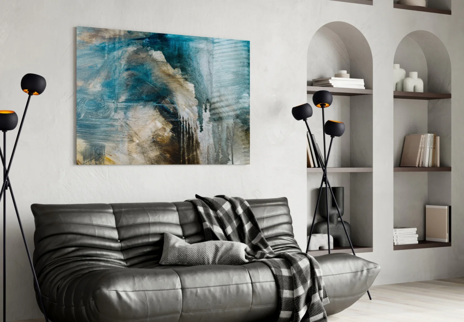 Abstract Colors Glass Wall Art - Image 4