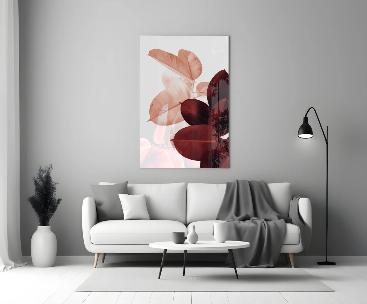 Leaves Glass Wall Art - Image 3
