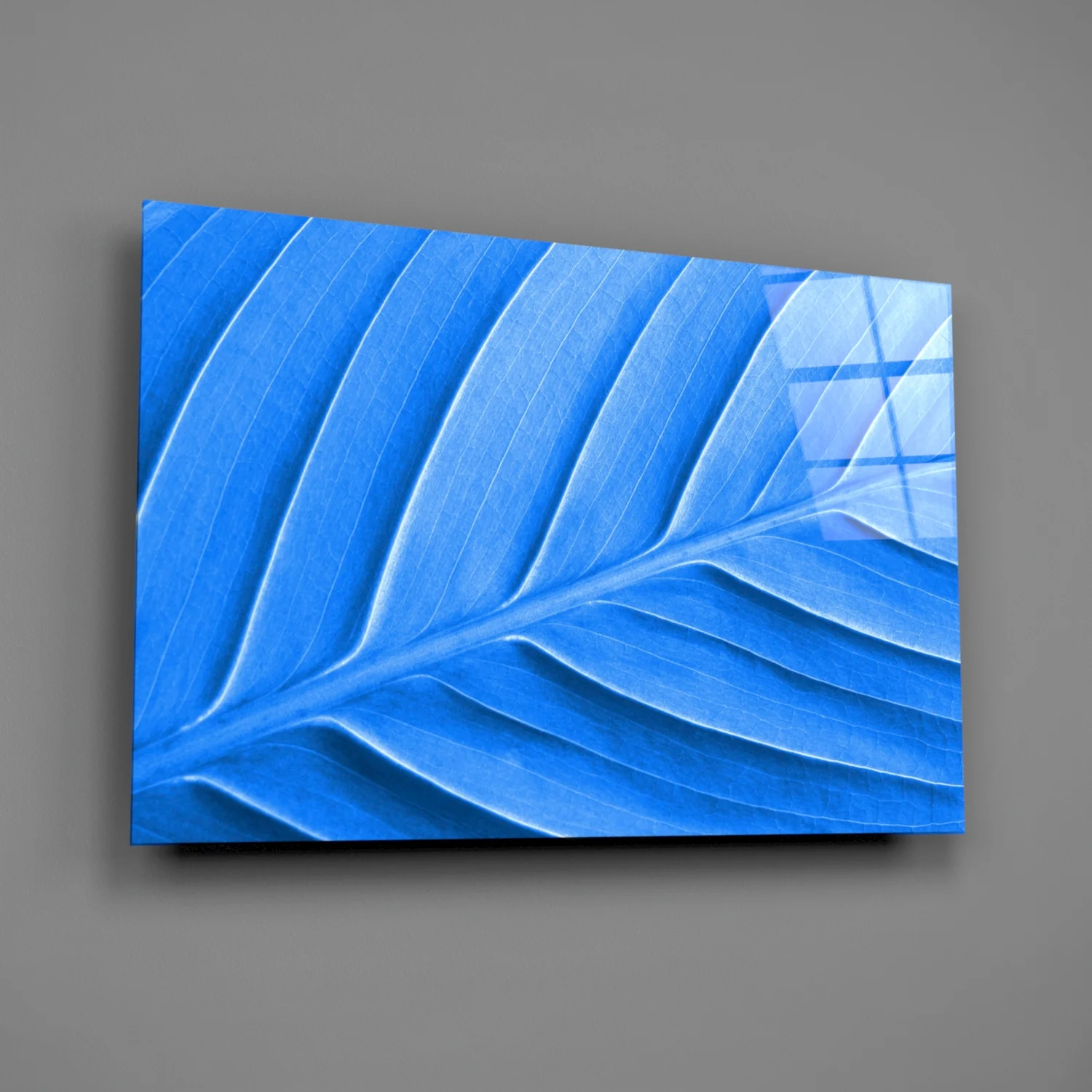 Blue Leaf Glass Wall Art - Image 2