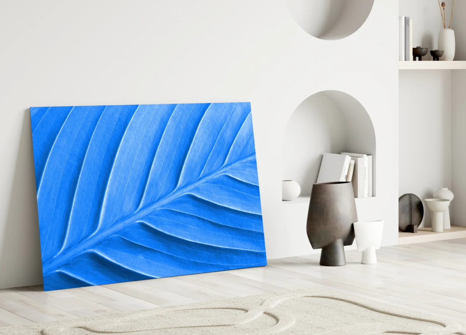 Blue Leaf Glass Wall Art - Image 3
