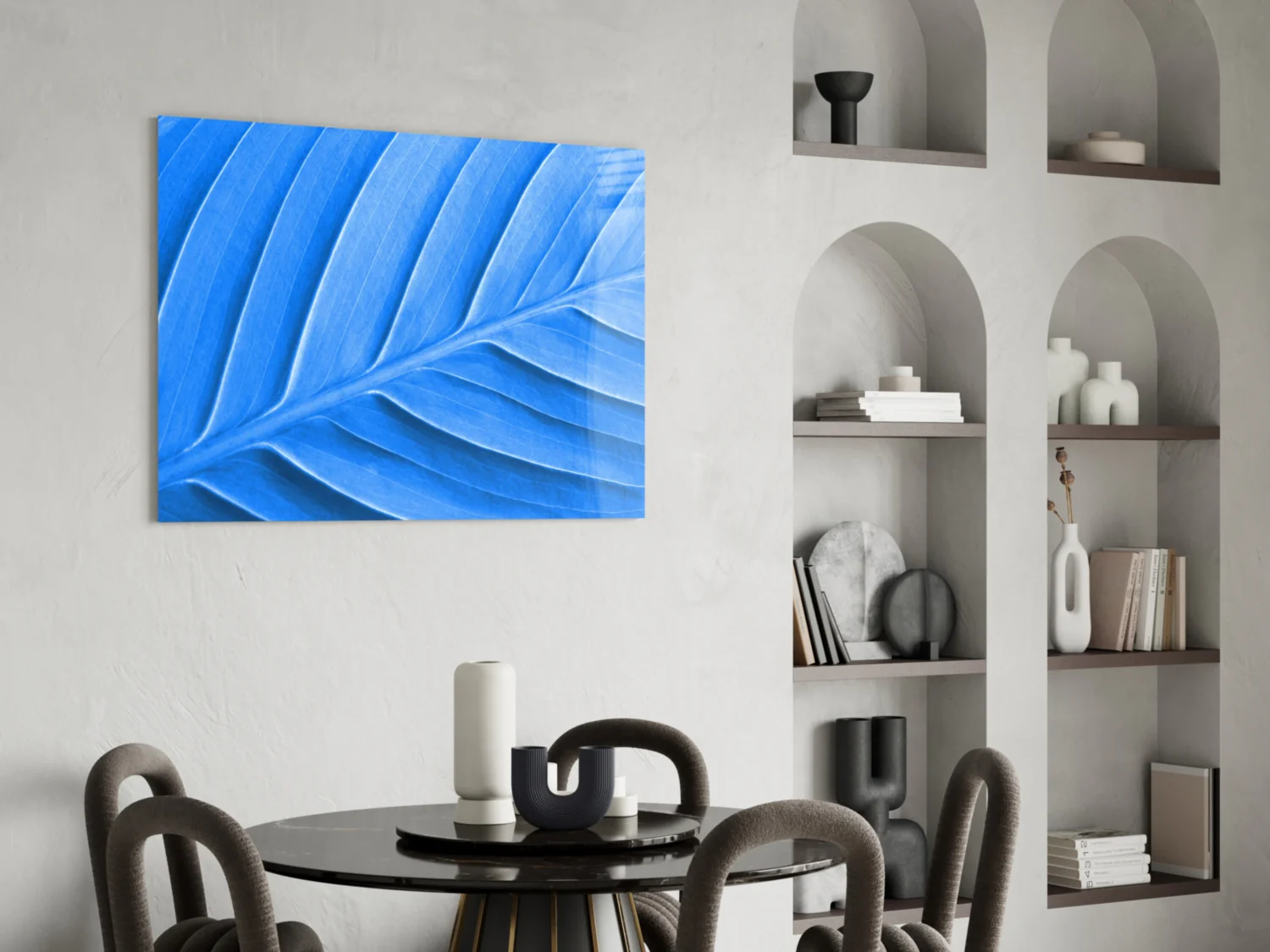 Blue Leaf Glass Wall Art - Image 5
