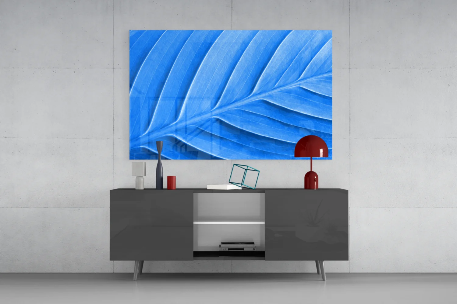 Blue Leaf Glass Wall Art - Image 8