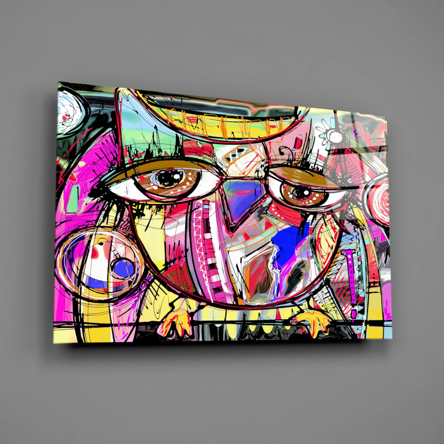 Abstract Owl Glass Wall Art - Image 2