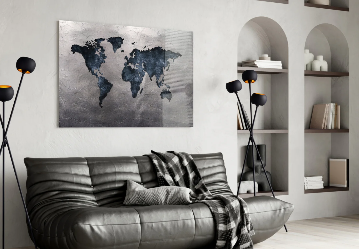 World Map Glass Wall Art - Image 4