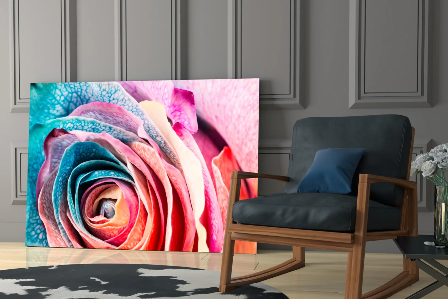 Colored Rose Glass Wall Art - Image 6
