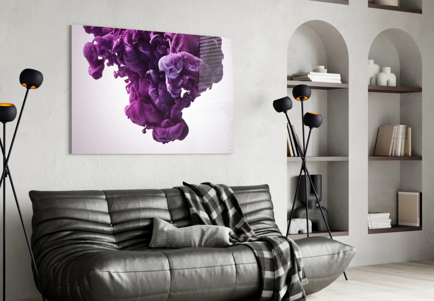 Purple Smoke Glass Wall Art - Image 4