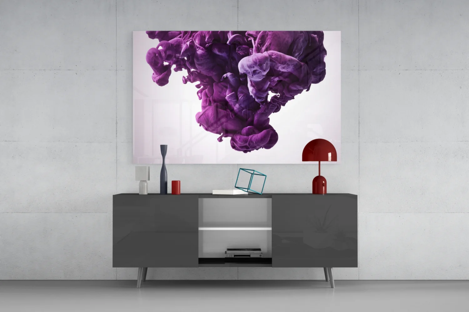 Purple Smoke Glass Wall Art - Image 8