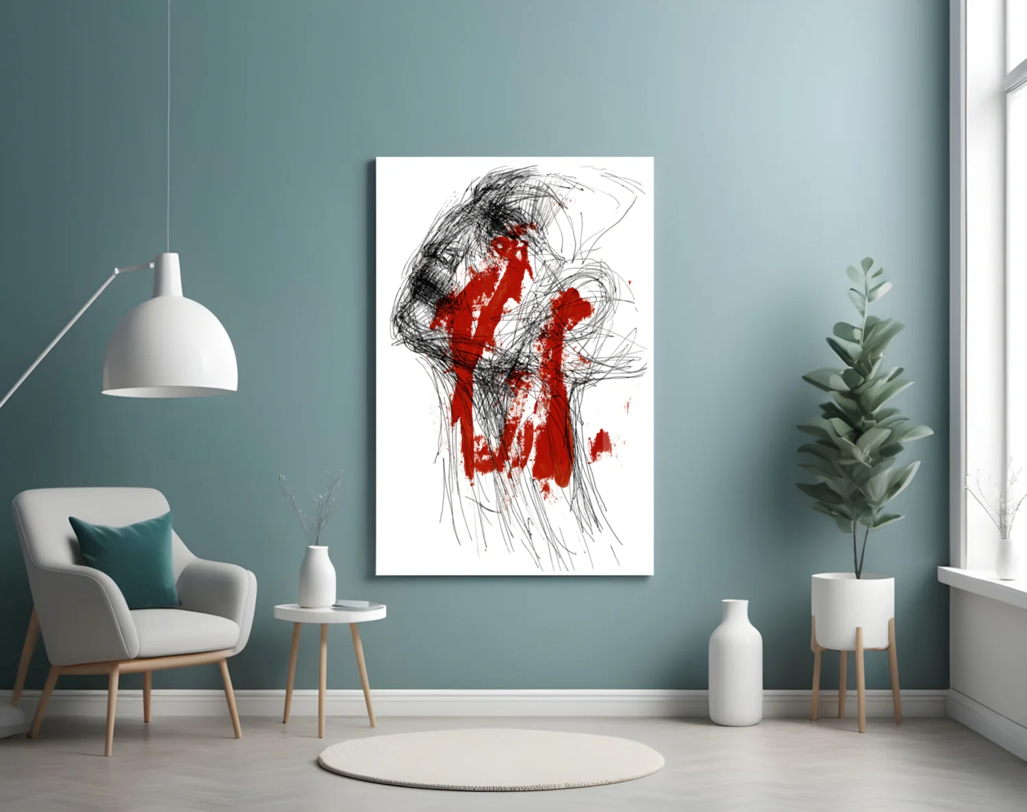 Red Thoughts Glass Wall Art - Image 4