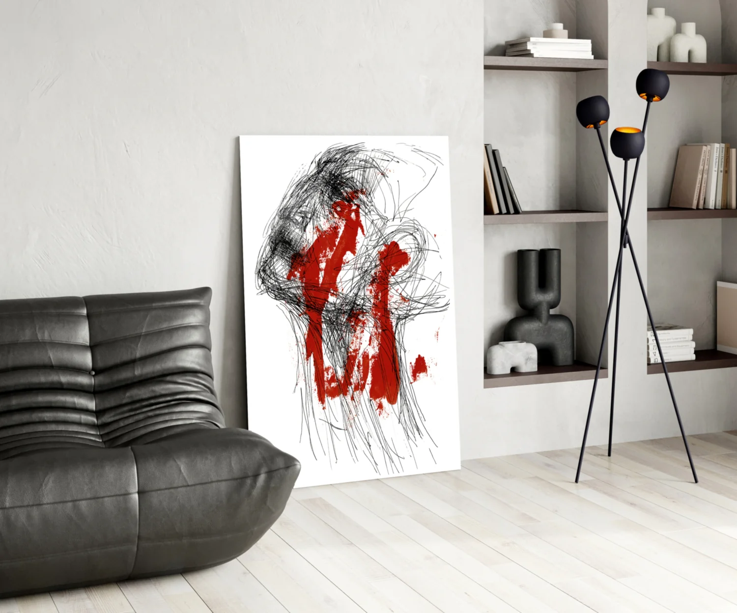 Red Thoughts Glass Wall Art - Image 5