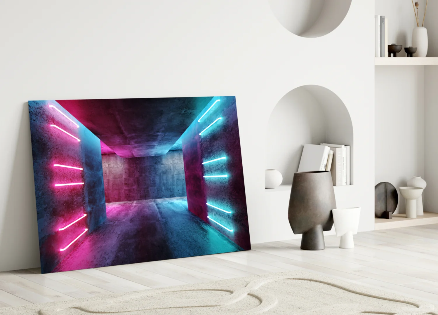 Neon Lights Glass Wall Art - Image 3