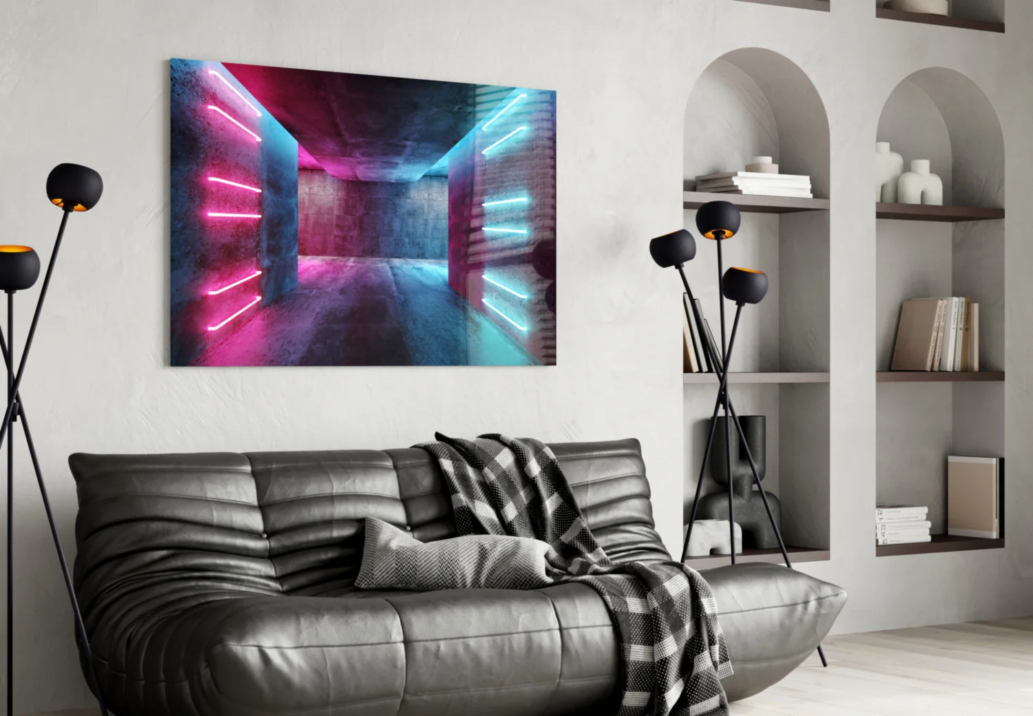 Neon Lights Glass Wall Art - Image 4