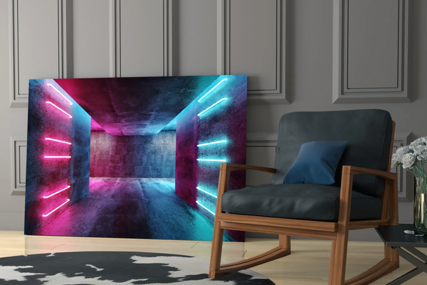 Neon Lights Glass Wall Art - Image 6
