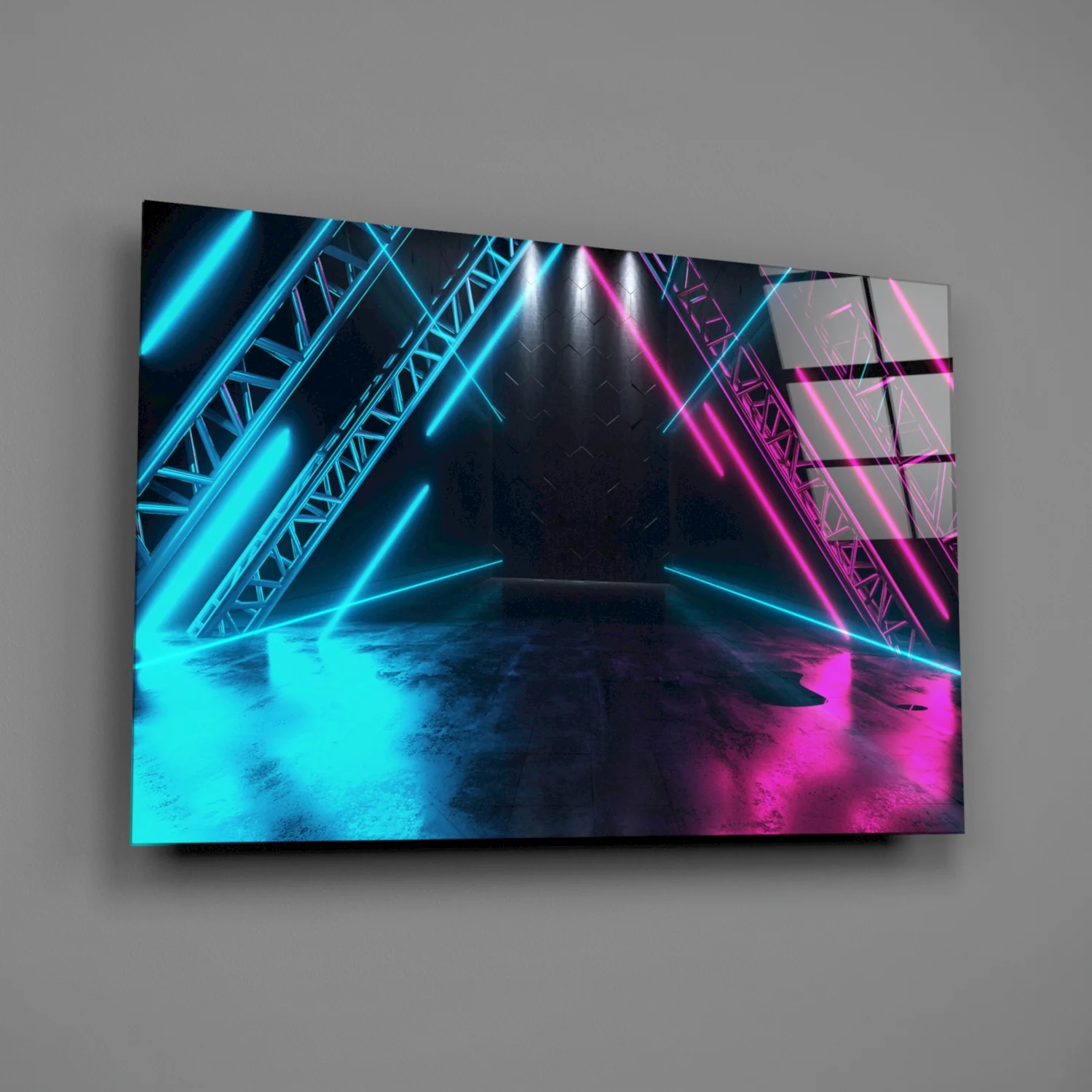Neon Lights Glass Wall Art - Image 2