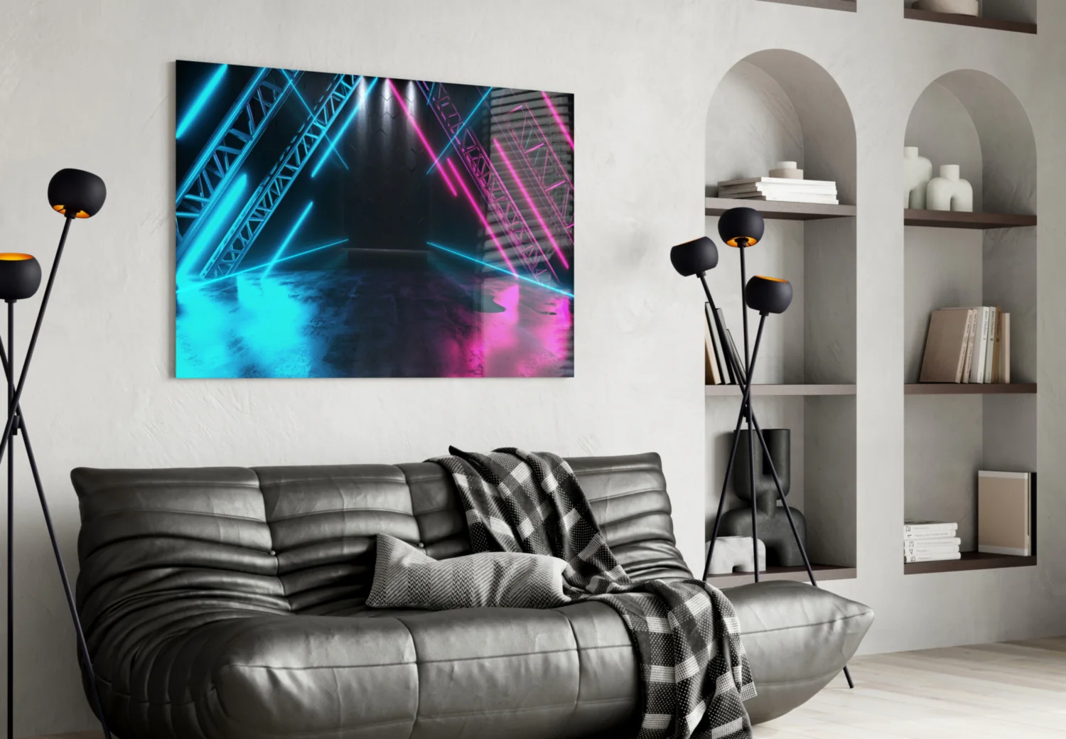 Neon Lights Glass Wall Art - Image 4