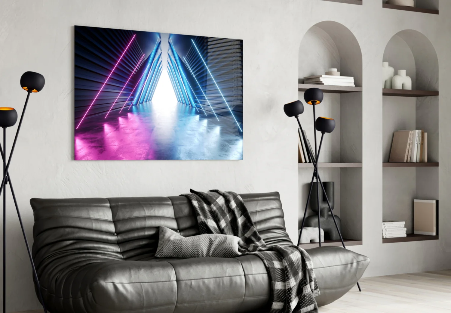Neon Lights Glass Wall Art - Image 4