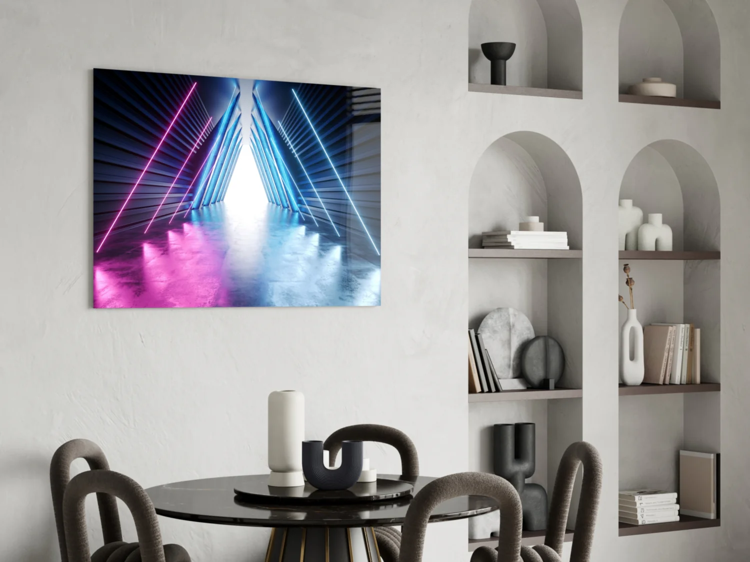 Neon Lights Glass Wall Art - Image 5
