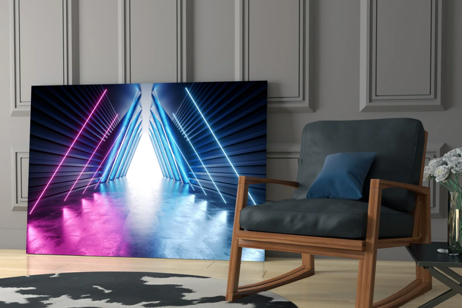 Neon Lights Glass Wall Art - Image 6