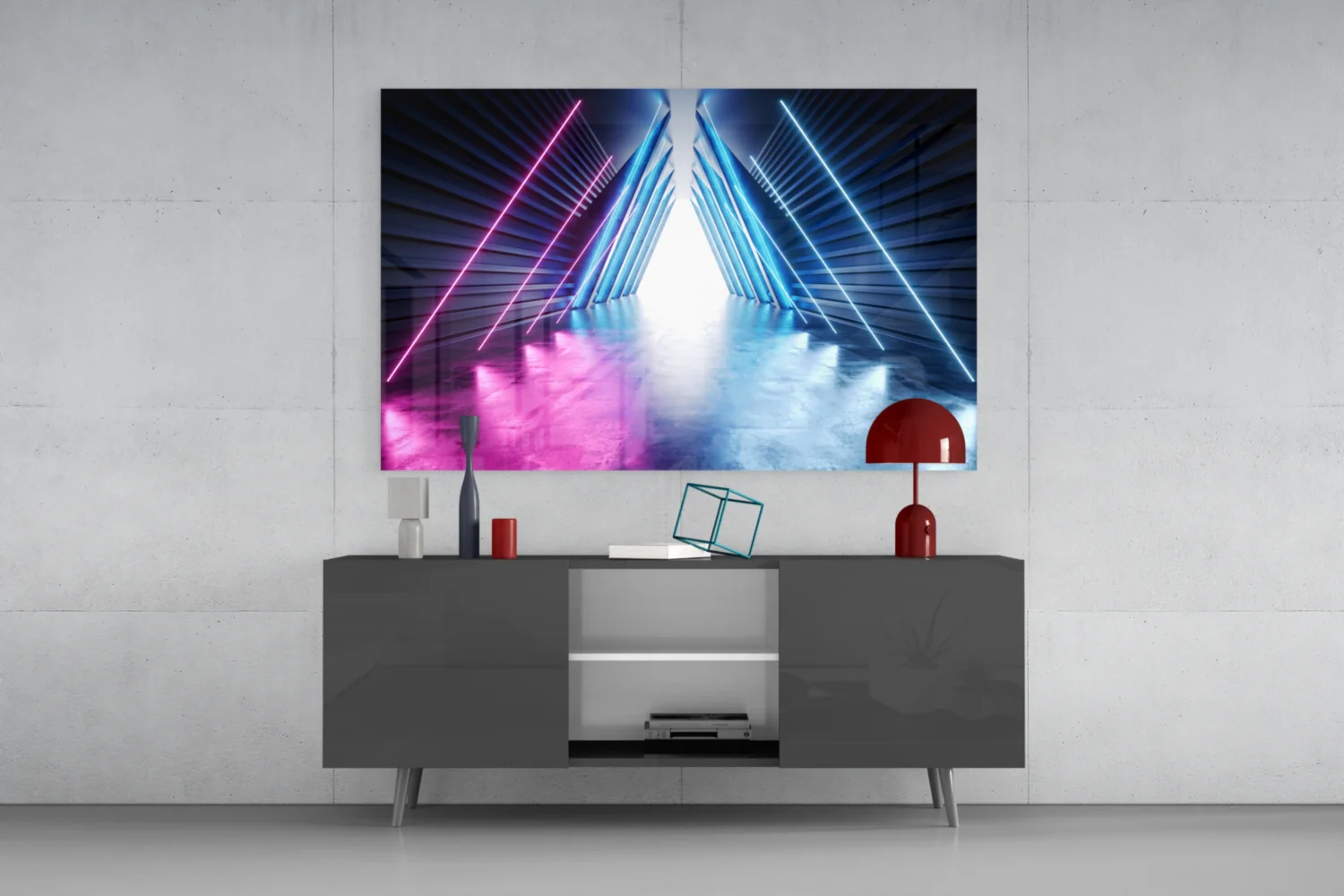 Neon Lights Glass Wall Art - Image 8