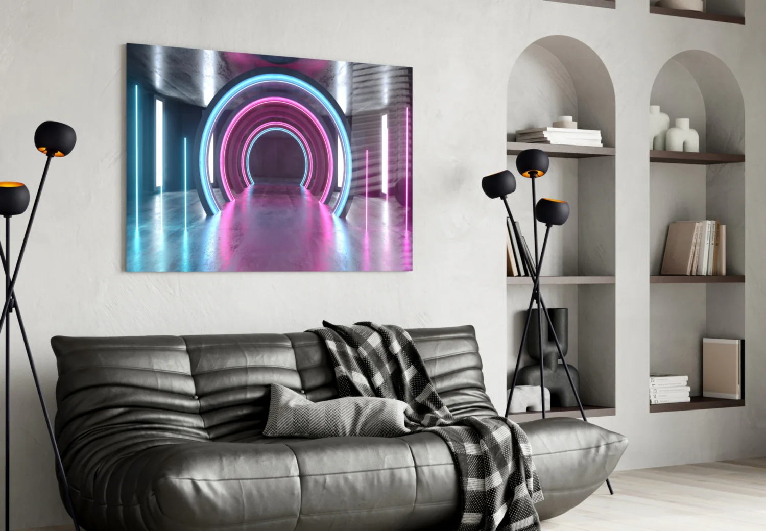 Neon Lights Glass Wall Art - Image 4