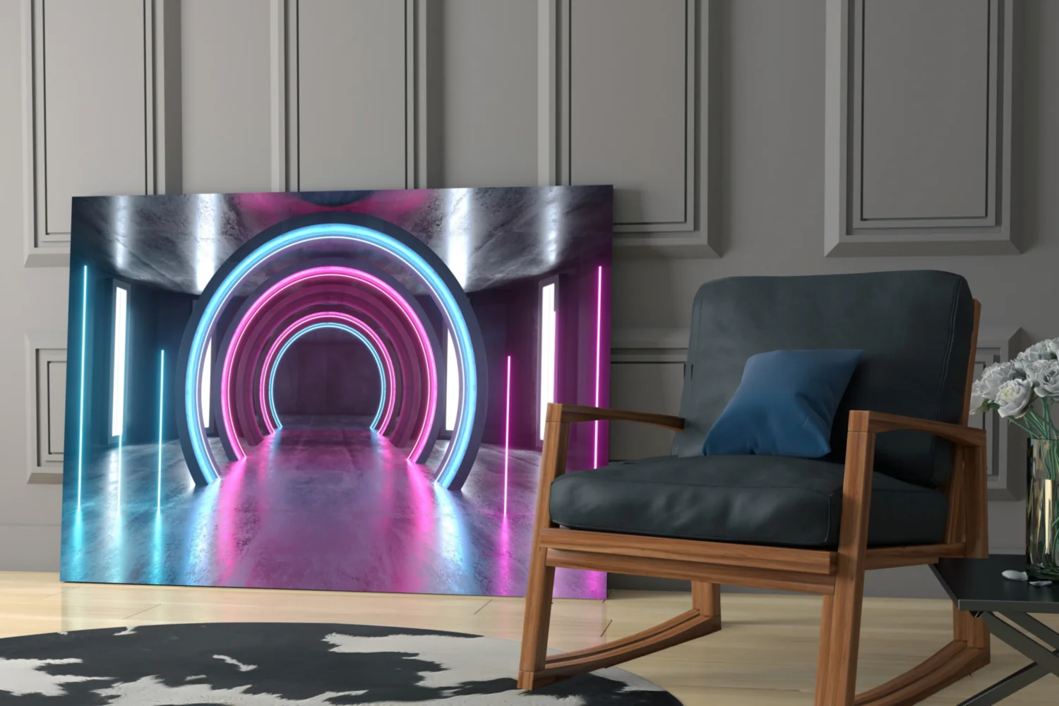 Neon Lights Glass Wall Art - Image 6
