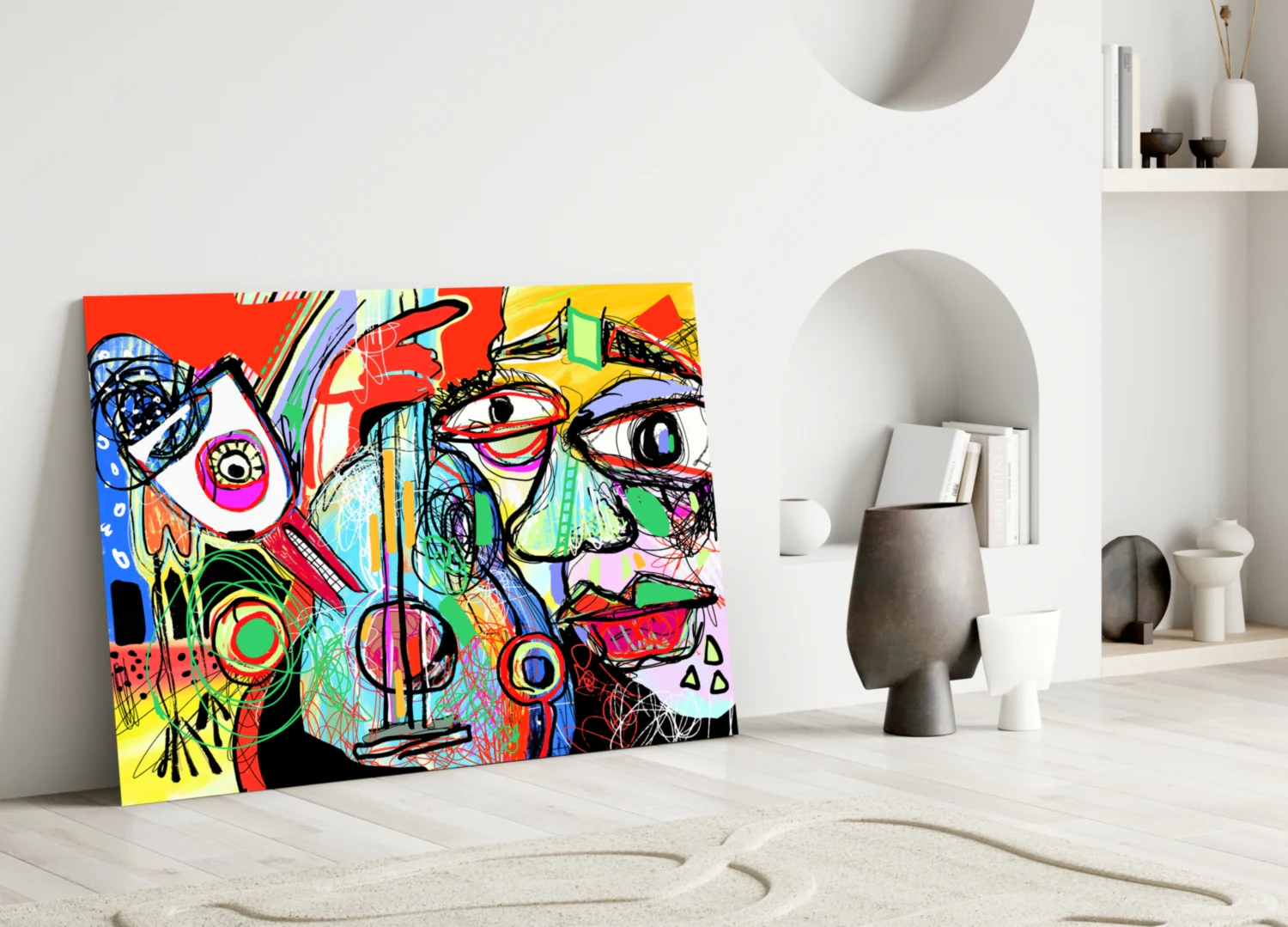 Bird, Violin and Man Glass Wall Art - Image 3