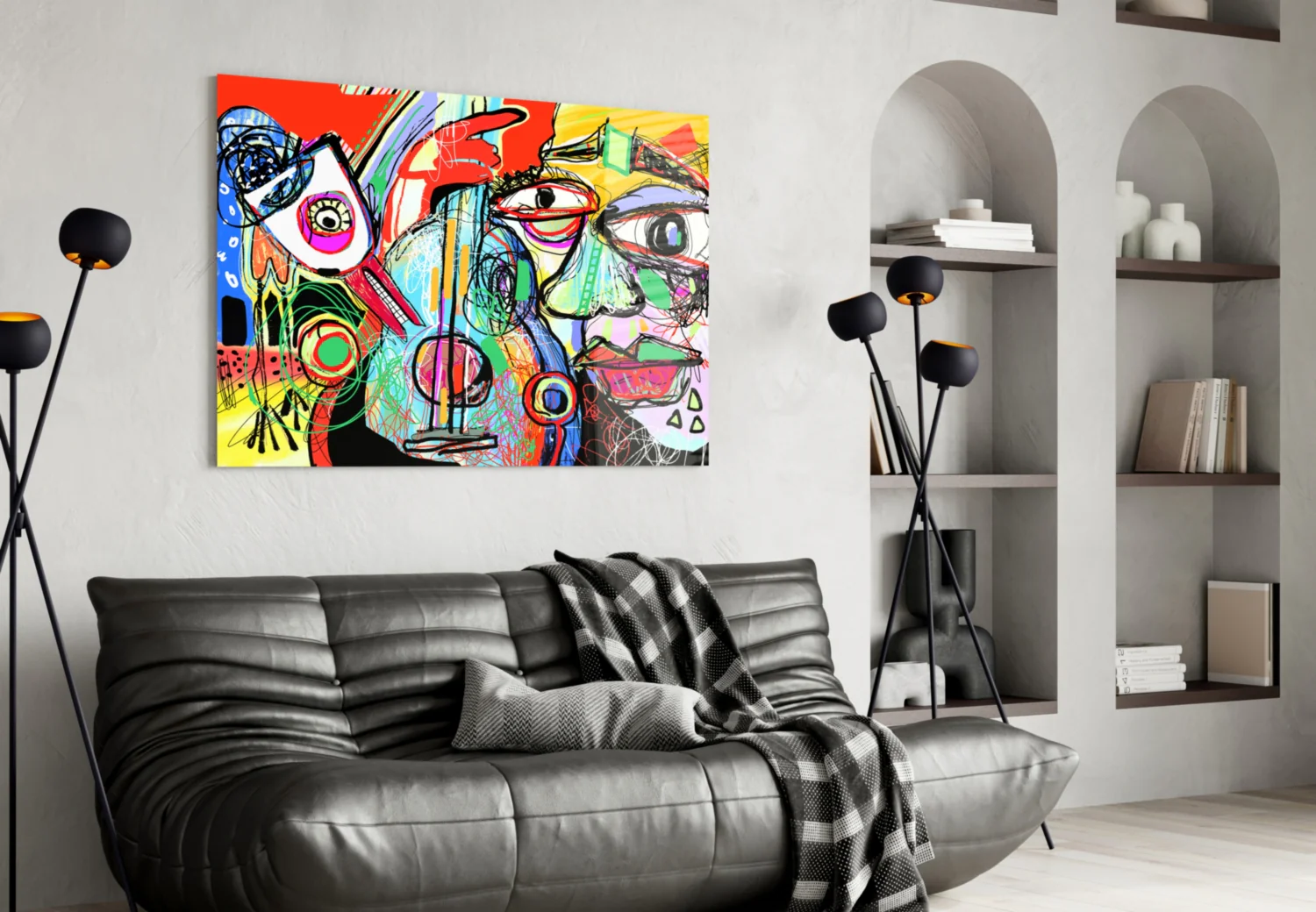 Bird, Violin and Man Glass Wall Art - Image 4