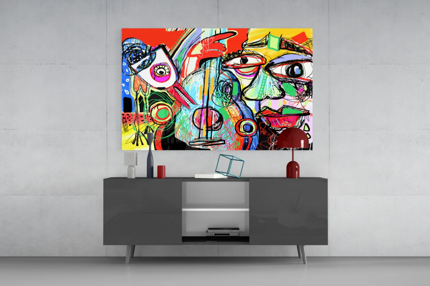Bird, Violin and Man Glass Wall Art - Image 8