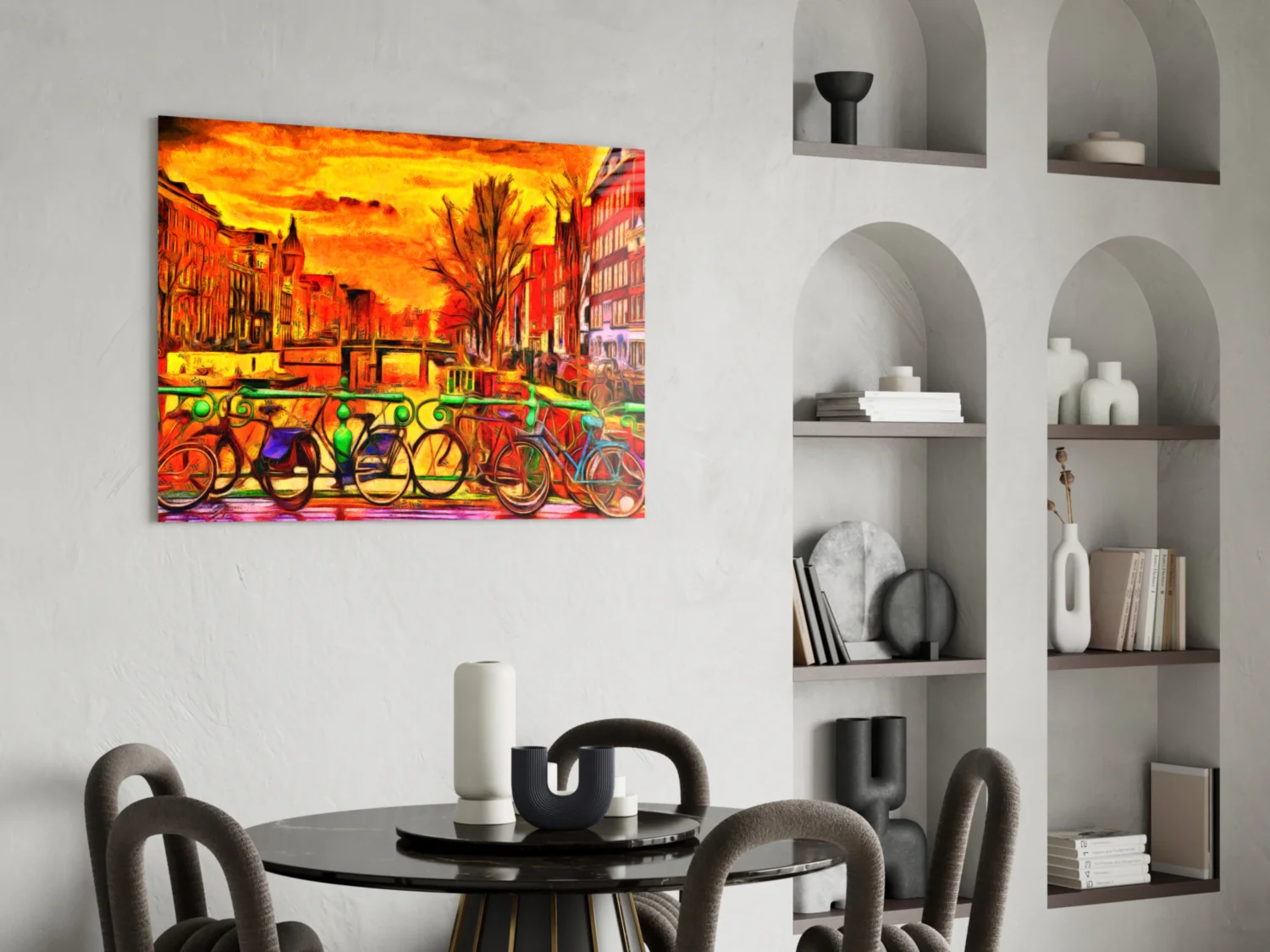 Bicycle and City Glass Wall Art - Image 5