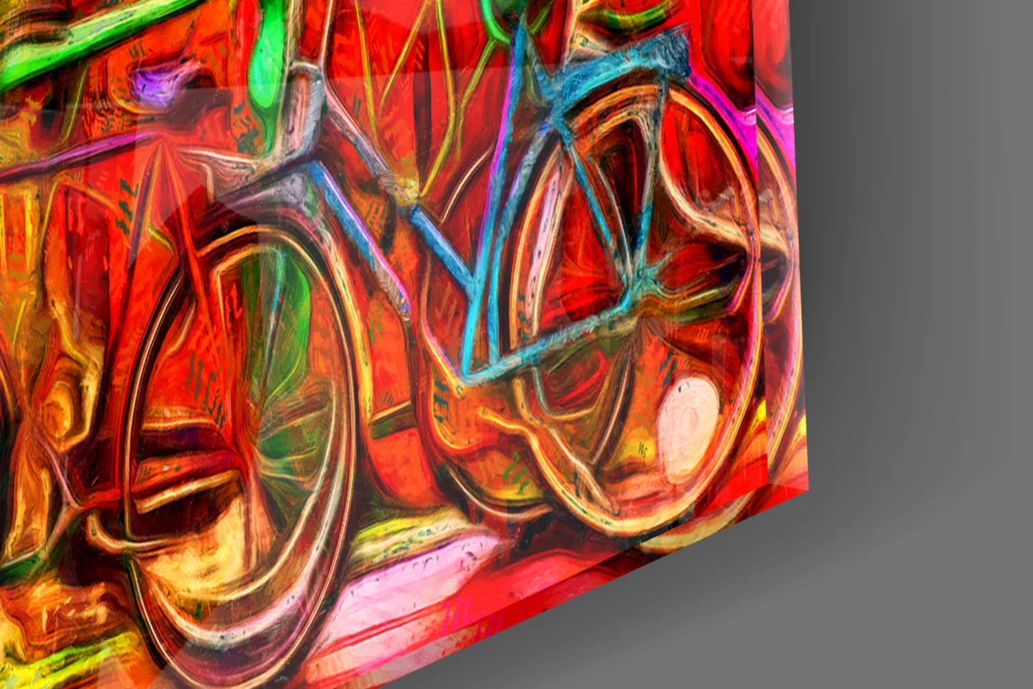 Bicycle and City Glass Wall Art - Image 7