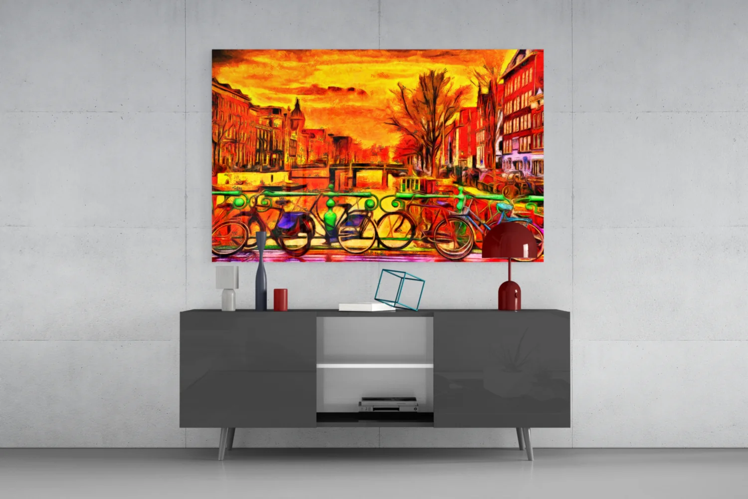Bicycle and City Glass Wall Art - Image 8