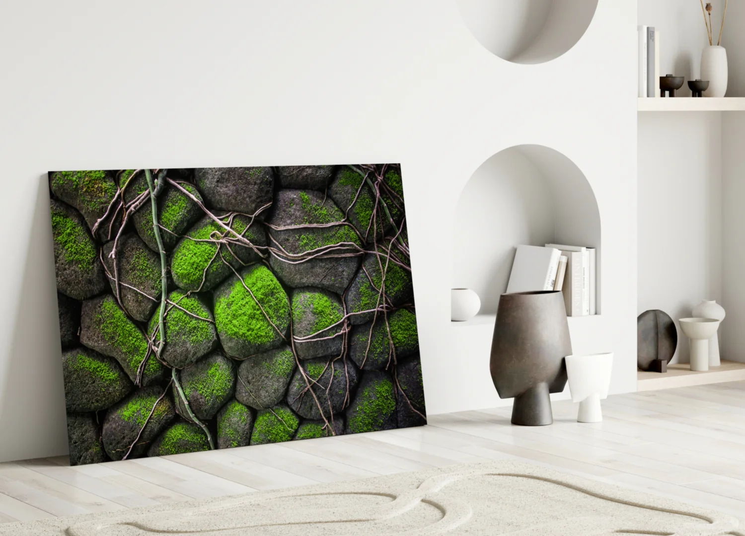 Mossy Stones Glass Wall Art - Image 3